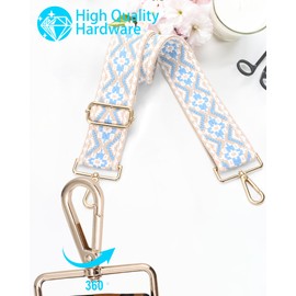 GINJKGO Purse Straps Replacement Crossbody - Wide Bag Straps for Purses, Changeable Shoulder Strap for Women Guitar Style Multicolor Pattern (Wide:2'''')Medium