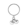 Sterling Silver Dangling Ball Charm Ring for Women 2mm Wide