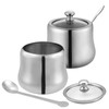 RAMFIYN 2 pack 12oz Stainless Steel Sugar Bowl Decorative Silver