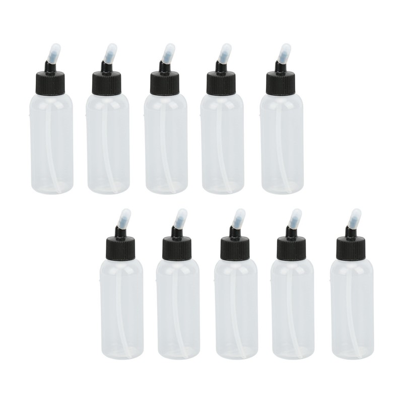 10Pcs Hair Oil Bottle 60ml Leakproof High Temperature Resistant Transparent