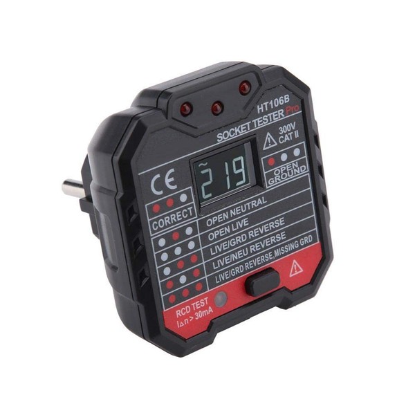 Socket Tester 240V, Socket Tester, Multi-Function Tester Polarity Checker Wall