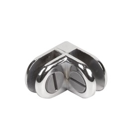 Glass Cube Connectors for 3/16" Thick Glass - 2 Way Glass Cubby Display Joiner - Chrome - 10 Pack