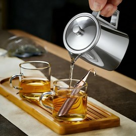 2 Pcs Tea Infuser with Hook Handle, Tea Diffusers for Loose Tea, Tea Steeper Stainless Steel Tea Strainers & Filters with Teaspoon Tea-tweezers Steel Wire Cloth(rose gold)