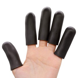 Povihome Black Finger Protectors, Finger Cots, Moisturizing Thumb and Finger Covers - New Thick Version - Elastic Cracked Finger Sleeves to Protect Cracked, Peel Finger and Other Finger Pain