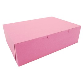 Southern Champion Tray 0890 Pink Paperboard Non-Window Lock-Corner Bakery Box, 14" Length x 10" Width x 4" Height (Case of 100)