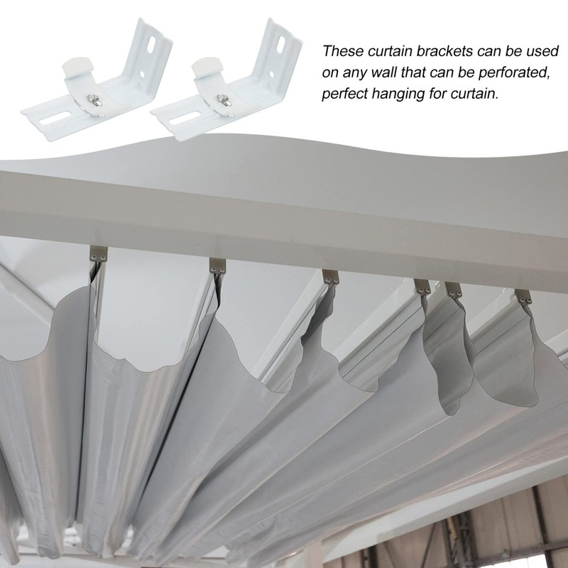 DOITOOL 8Pcs Vertical Blinds L- Shaped Brackets Blinds Curtain Track