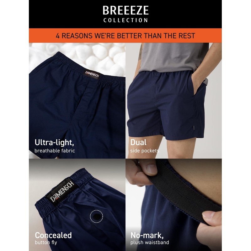 DAMENSCH Men's Boxer Shorts, G.cape Black, 34