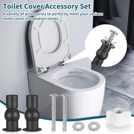 Toilet Seat Fittings Kits, 4 Pcs Toilet Seat Screws Assortment Expanding Rubber Fitting Toilet Bidet Anchor Bolts Hinges Set for WC Seat Covers Replacement Parts