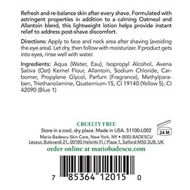 Mario Badescu Loción Después Afeitado Proteína Avena Cara Cuerpo Áreas Bikini Piernas Ligero Aceite Mujeres Hombres Solución Cuidado Piel Quemaduras