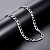 FOSIR 9mm Stainless Steel Flat Cuban Link Chain for Men