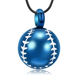 zeqingjw Cremation Jewelry for Ashes Baseball Memorial Urn for Ashes for Human Keepsake Urn Pendant Ashes Necklace for Pet Human