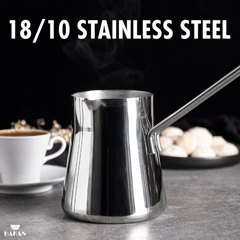 Hakan Topkapı Stainless Steel Turkish Coffee Pot, 20.2 Oz, 600