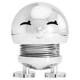 Hoptimist Bimble Wobble Figure & Lucky Charm, Scandinavian Decorative Figures for Living Room, Desk, Office, Office Decoration & Funny Small Gifts, 4.5 x 5.8 x 6.6 cm, Small, Chrome