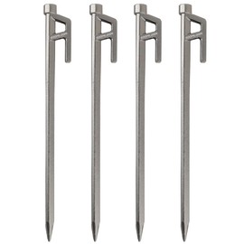 Soomloom Forged Pegs/Pegs Set, ALUSH Solid Stakes, 0.4 x 9.8 inches (10 x 25 cm), 6061 Aluminum Alloy Integral Molded High Strength Tent Tarp Set of 4 Pegs