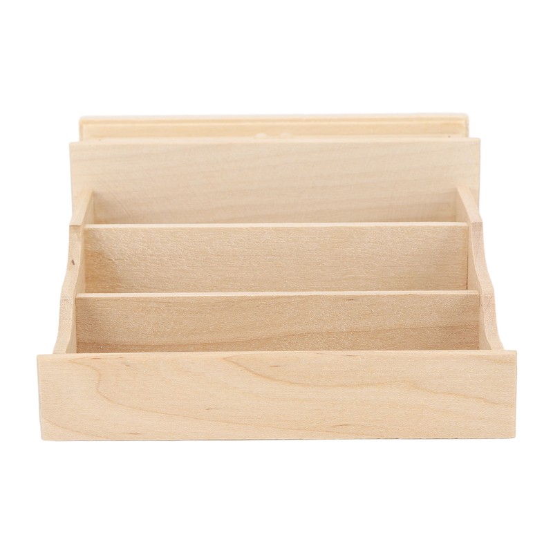 Dollhouse Bookshelf 1:12 Wooden Miniature Decoration Rugged Dollhouse Bookcase for