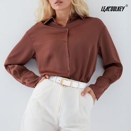 LEACOOLKEY Leather Belt for Women Ladies Waist Belt for Jeans Dress Fashion Leather Belt with Gold Buckle, F-white Gold, 39": Suit waist size 26"-30"