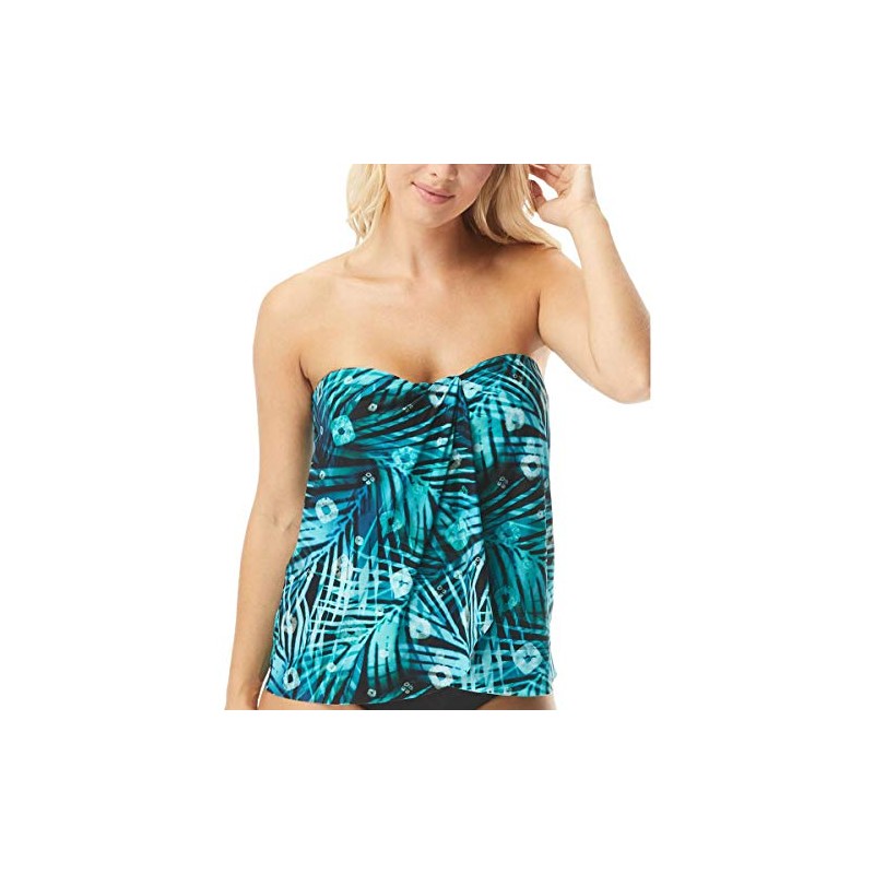 Contours by Coco Reef Claridad Bandeau Tankini para Mujer, Negro