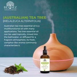Devinez Australian Tea Tree Essential Oil (118ml/ 4 Fl Oz) | 100% Pure | DIY Skin & Hair Care | Aromatherapy
