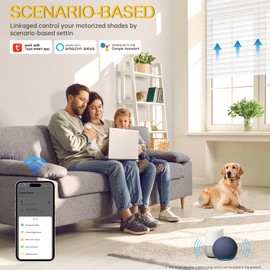 Smart WiFi Blinds Motor for 1.5"/38mm Tubes, Alexa & Google Home Compatible, App/Timer Control, Zebra/Roman/Roller Blinds, No Hub Required, 30dB Quiet, 110-240V AC, DIY Install