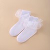 Dicry Baby Girls Double Lace Turn Cuff Socks with Big