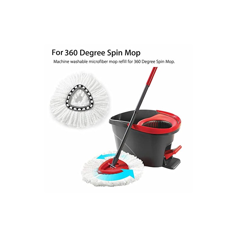 4 Pcs Spin Mop Replacement Head,Triangular Mop Heads with Fine