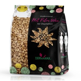 Dermawax 500 g Gold Waxing Beads, Professional Hot Wax Beads for Hair Removal, Use without Fleece Strips, Suitable for All Skin Types and Perfect for the Shortest and Strongest Hair