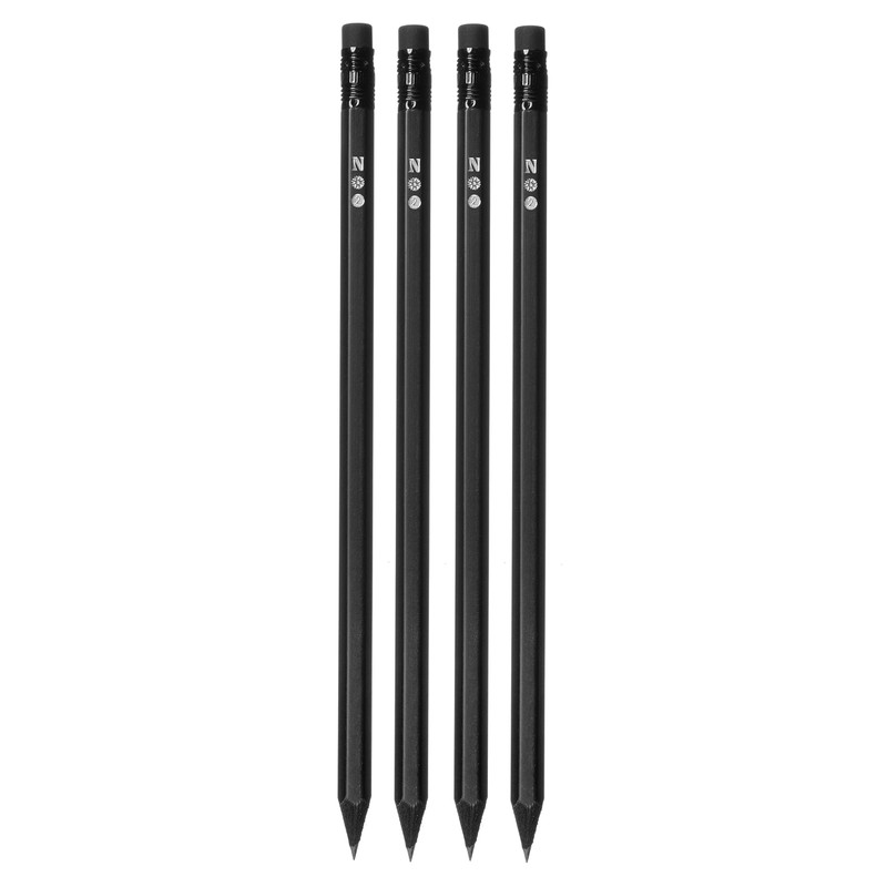 Notsu 4pc Black Pencils #2 Set | All Black Wood
