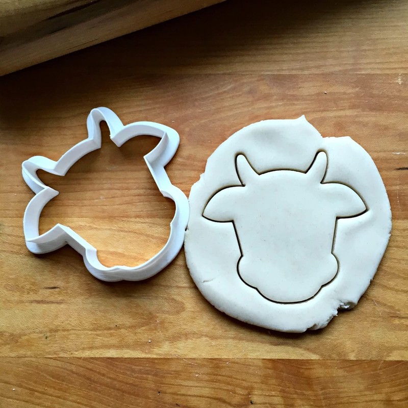 Sweet Prints Inc Cow Face (outline) Cookie Cutter - Dishwasher