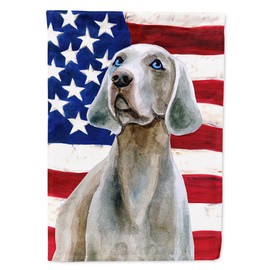 Caroline's Treasures BB9674GF Weimaraner Patriotic Flag Garden Size, Small, Multicolor