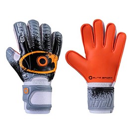 Elite Sports Kids Junior Goalkeeper Gloves with 5 Non-Removable Finger Spines for Extra Finger Support.