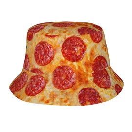 Sausage and Cheese Pizza Bucket Hat Beach Travel Fisherman Hat Packable Sun Hat Cap for Unisex Women Men