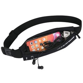 Weforu Slim Running Belt Fanny Pack, Waist Reflective Pouch Belt for Sport, Money Phone Keys, Black