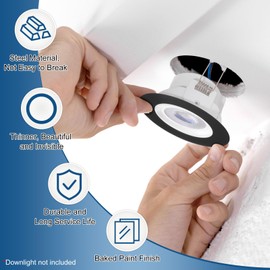 M METERXITY 4-Pack Goof Rings for 3 Inch Recessed Lights, 3.4" ID 4.7" OD Durable Steel Trim Ring Flush Mount Black Can Light Trim Ring Cover for Ceiling Can Downlights