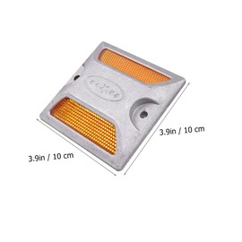 Operitacx 4pcs Reflective Cast Aluminum Road Markers for Enhanced Night Visibility Durable Pavement Studs for Safe Navigation Roads and Driveways Easy Installation and Contour Marking