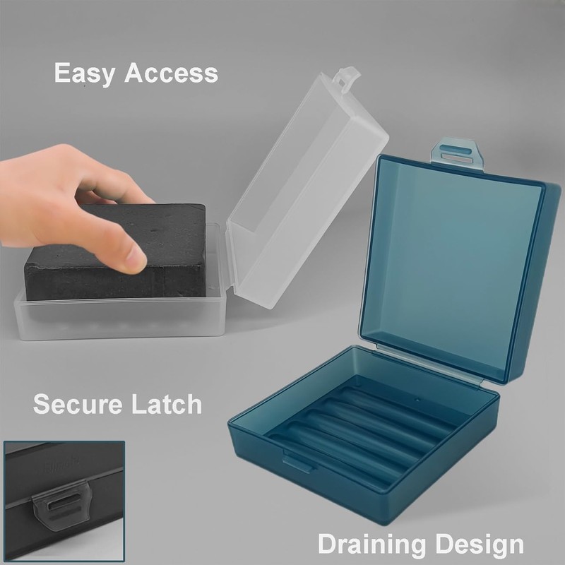 Elimeta Soap Container, Square Bar Soap Holder Fit Dr Squatch