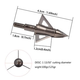 Hunter Ian Archery Broadheads 125 Grain Bowhunting Arrow Head 3 Fixed Blades 12 Pack for Crossbows Recurve Compound Bow Arrows