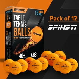 SPINSTI Table Tennis Balls (12 Balls) |3 Star 40+ Professional Orange Table Tennis Balls for Indoor Sports | Premium Orange ABS Quality Ping Pong Balls | Spherical Celluloid Free