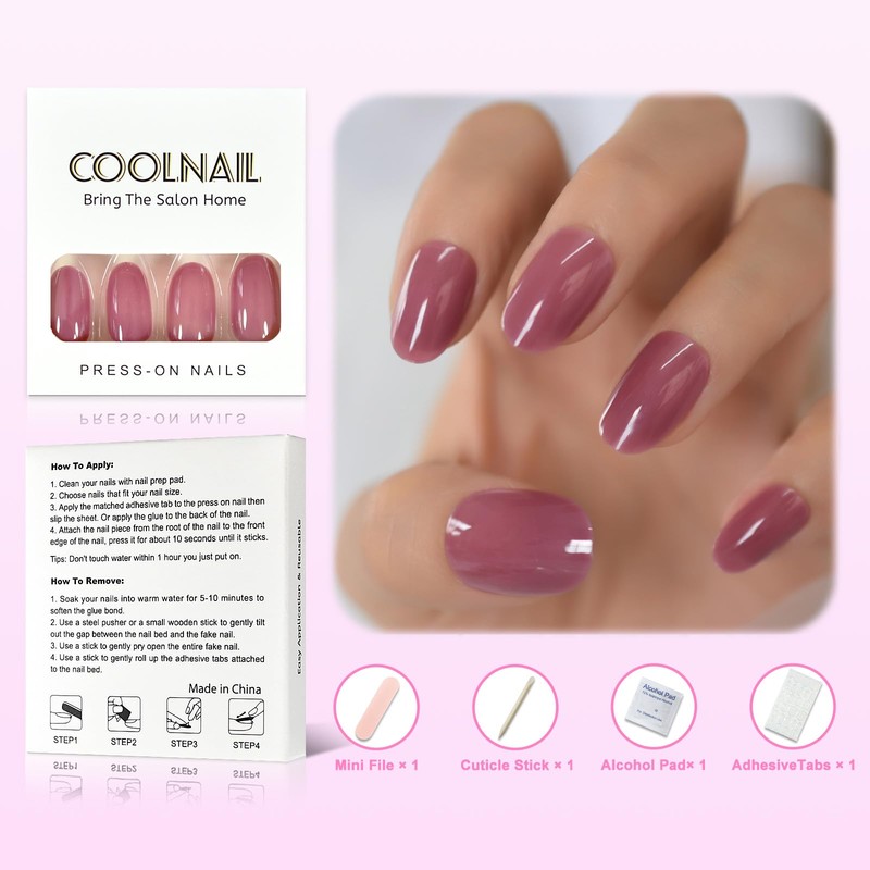Coolnail Designed False Nail Full Cover Fake Nails Oval Ellipse
