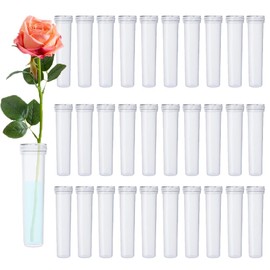 Voarge Pack of 33 Flower Tubes, Flower Water Tubes with Caps, Reusable, Flower Test Tubes, Water Container for Flowers, Florist