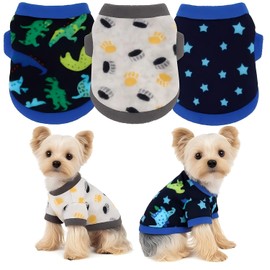 Suéter de 3 piezas para perros pequeños, suéteres suaves para perros pequeños, suéter de forro polar para otoño e invierno, ropa para perros Chihuahua, ropa Yorkie, talla XS