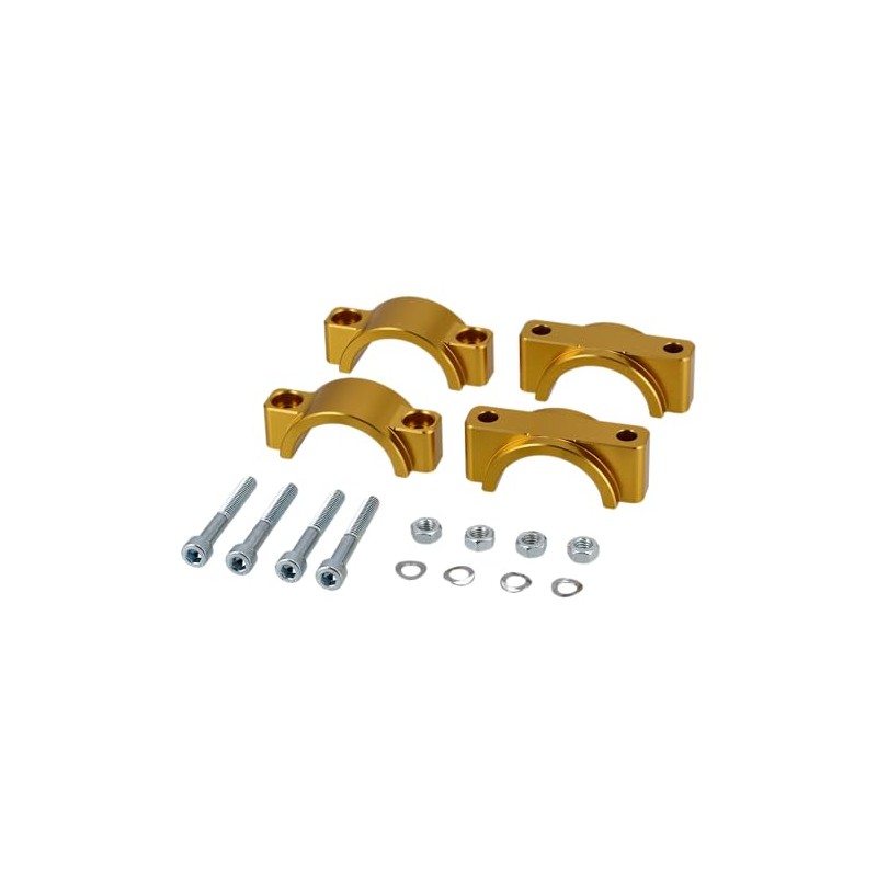 Set: CNC Klemmstücke für Schutzblech mit Schrauben, Gold eloxiert -