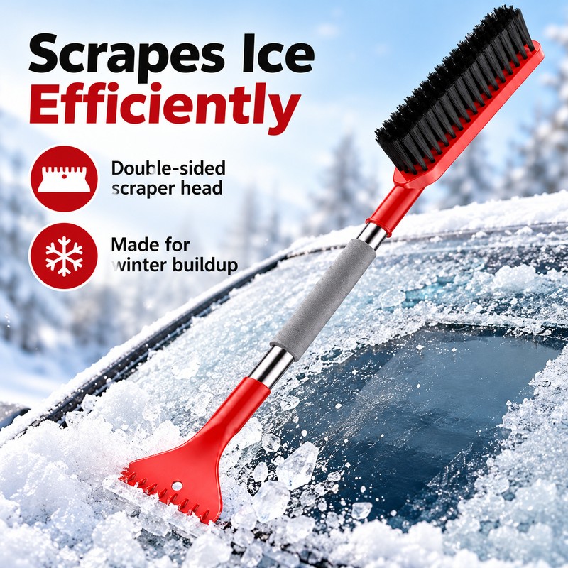 2-in-1 Car Snow Brush and Ice Scraper – 24.41-Inch Winter