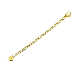 SISGEM Solid 14K Gold Chain Necklace Extenders with Heart, 3 Inch Chain Extender Removable Adjustable Extension for Necklace Anklet Bracelet Extension Chains with Lobster Clasps