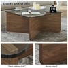 LKTART 31.5" Glass Coffee Table, MDF Mid-Century Modern Square Coffee