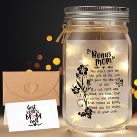 Splendest Bonus Mom Mason Jar Night Light, Bonus Mom Gifts for Mothers Day from Daughter Son, Best Bonus Mom Ever, Step Mom Gifts, Birthday Gifts for Stepmom, Mother in Law Gifts, Birthday, Christmas