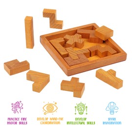Wooden Brain Teaser Puzzles for Kids Children & Adults. New Level of Challenge for Those who Love Good Mental Workout