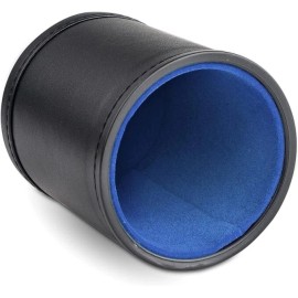 Leather Dice Cup with Light Blue Felt Lining