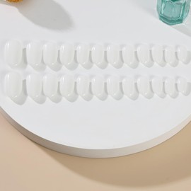 ADAIER Handmade Press On Nails, French Nails, party,Short Coffin Nails Set for Handmade,Reusable Opaque Nails in 24 Nail Kit for Women(Z-01)