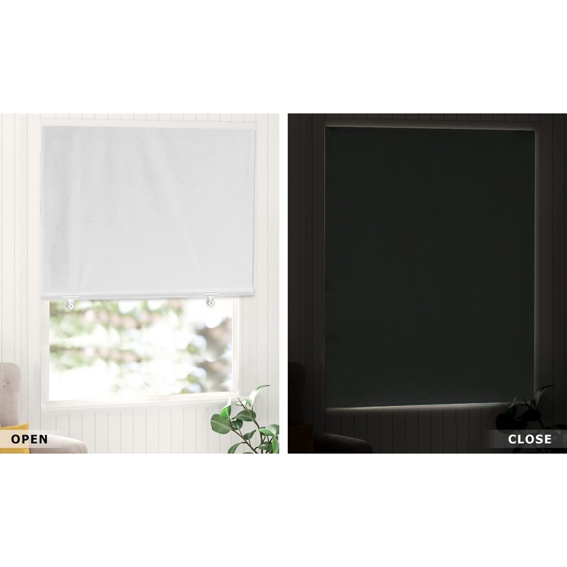 LazBlinds 100% Blackout Door Curtain, No Tools No Drill Cordless