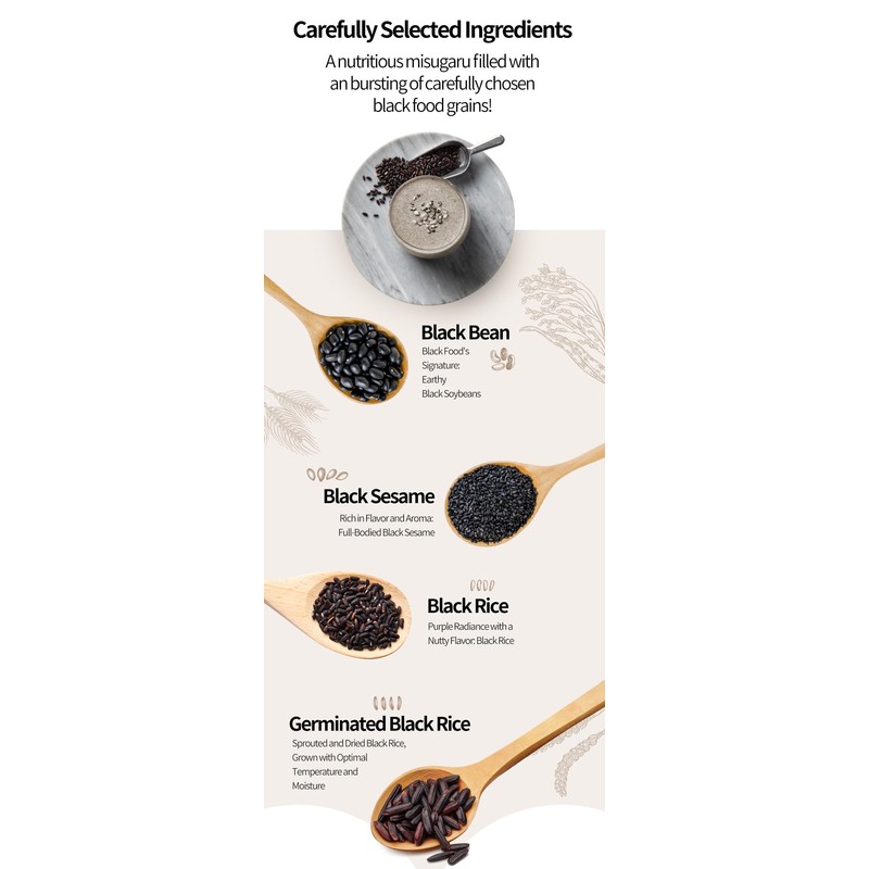 Damtuh Black Multigrain Misugaru Traditional Korean Meal Replacement Powder Drink